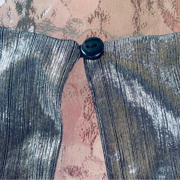 Nasty Gal Silver Metallic Stretchy Tight Ruched Taylor Swift New Years Mcbling - Picture 11 of 12